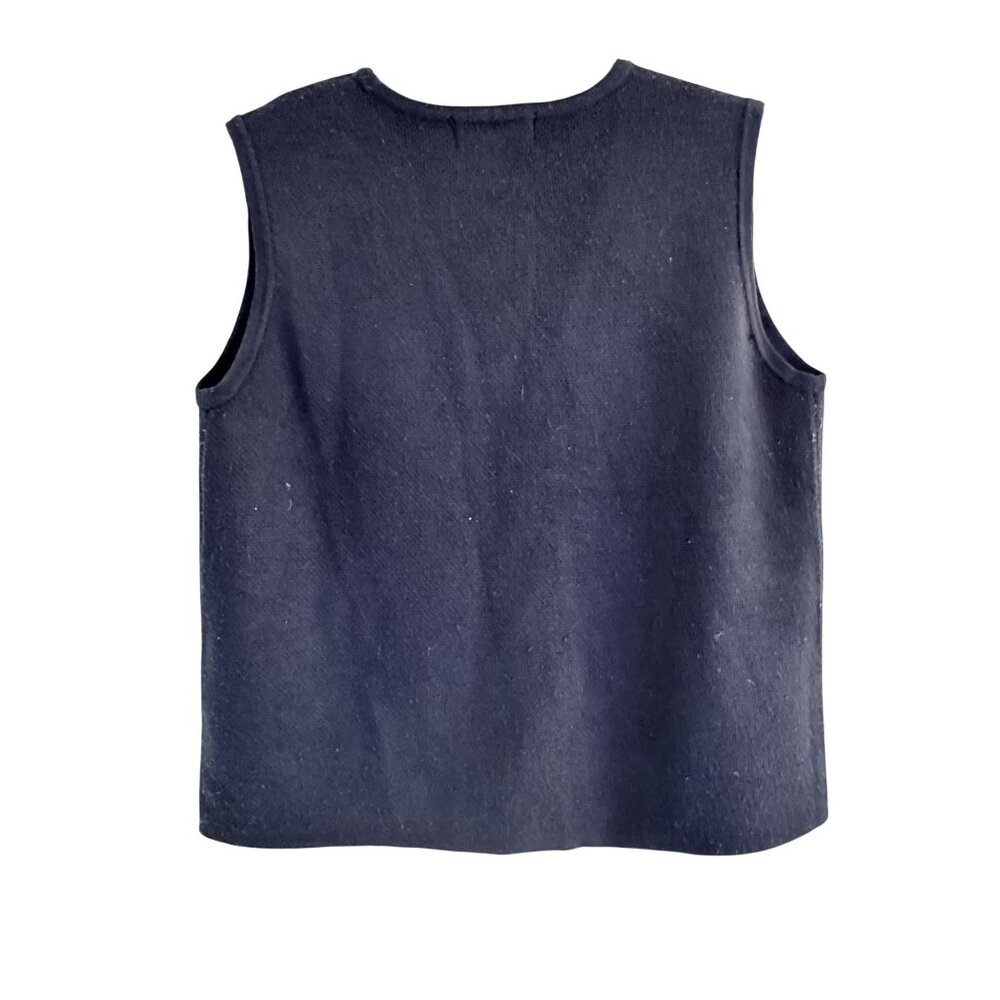 Vintage Croft & Barrow Women's Gray Fall Leaves Sleeveless Sweater Vest Size M - Picture 2 of 7